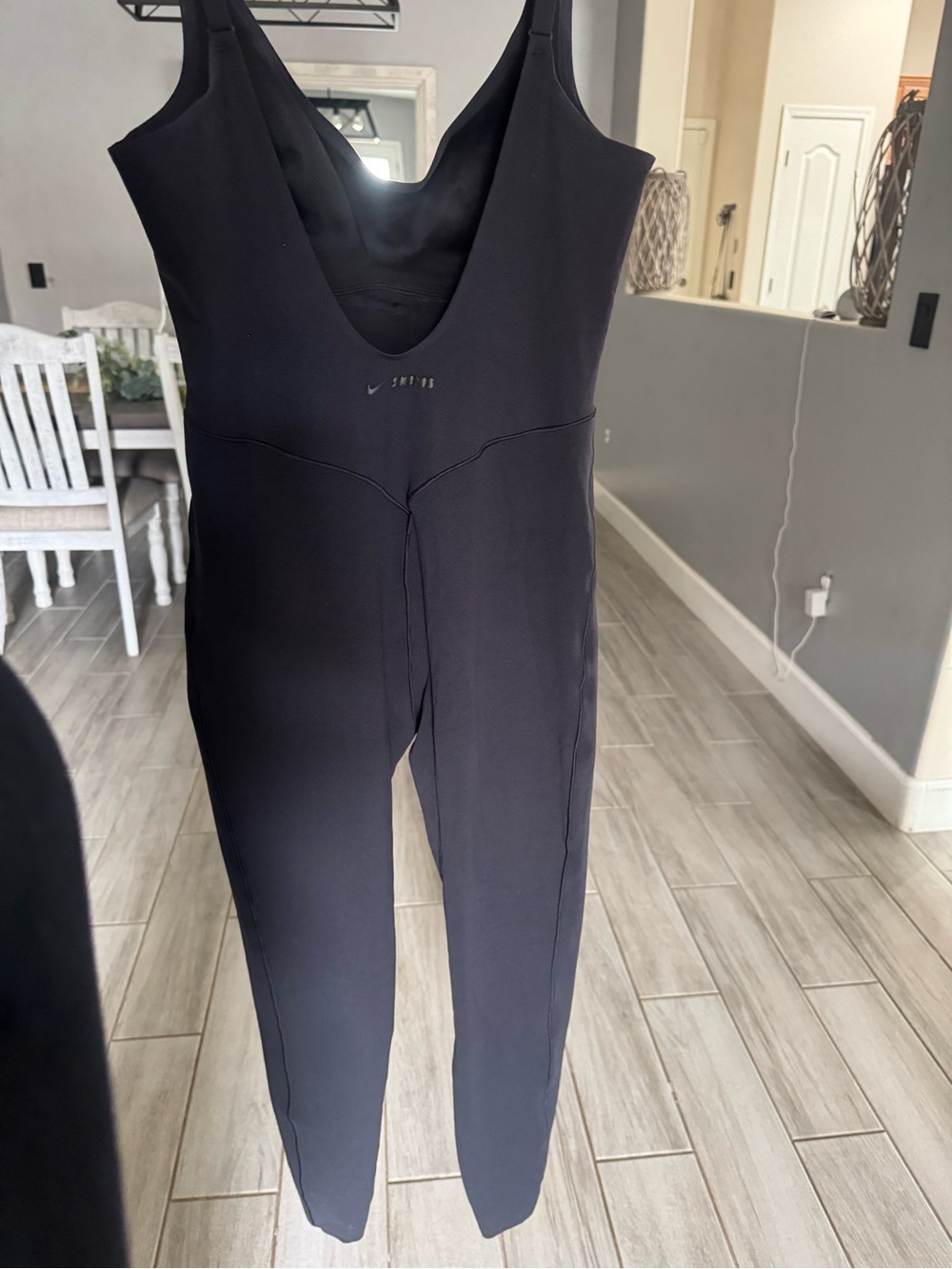 SKIMS Black Sculpting V-Neck Jumpsuit
